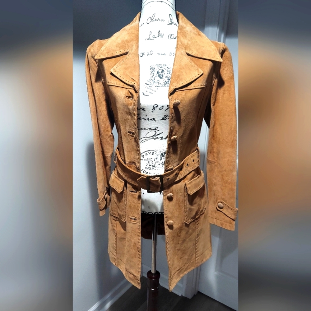 Mustard Colored Suede/Leather jacket